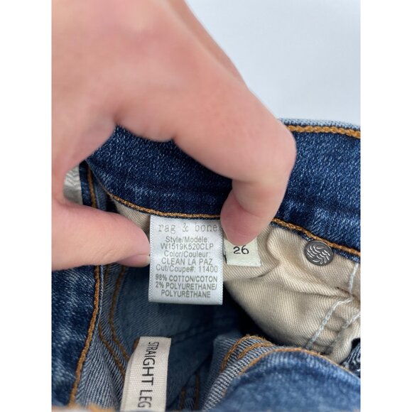 NWT Rag & Bone Womens Straight Leg Low Rise Jeans Size 26 Clean La Paz Blue - Picture 6 of 11